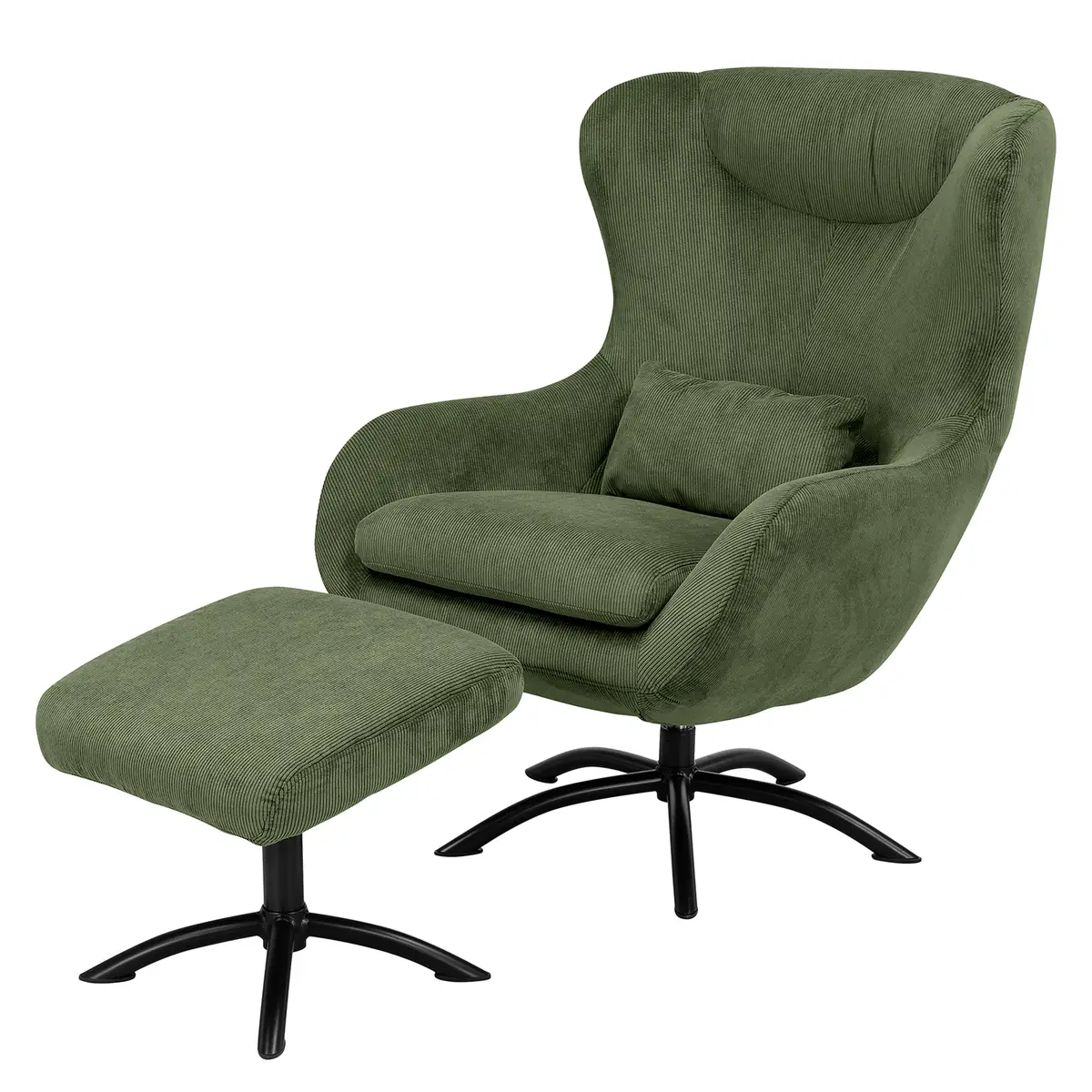 Fredriks Sessel Barnard mit Hocker | Grün