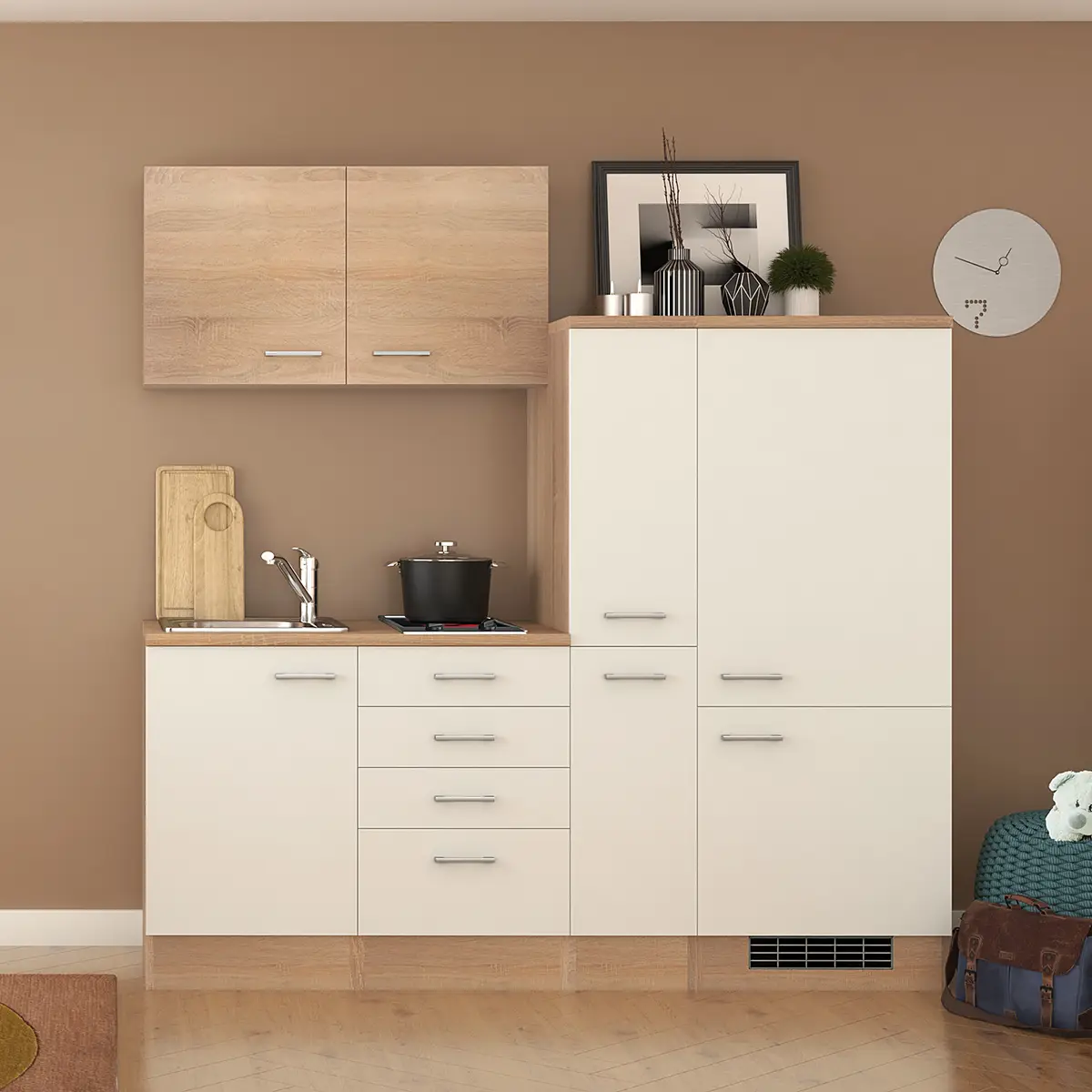 Singleküche Cresta 190cm | Braun