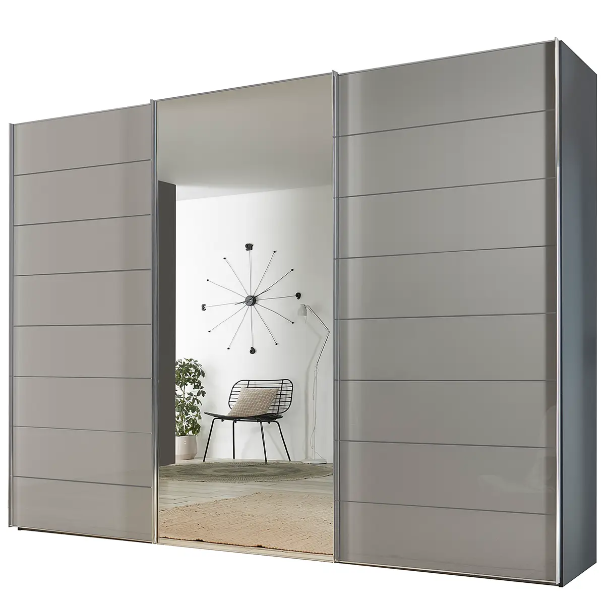 Schwebetürenschrank Sonate | Grau