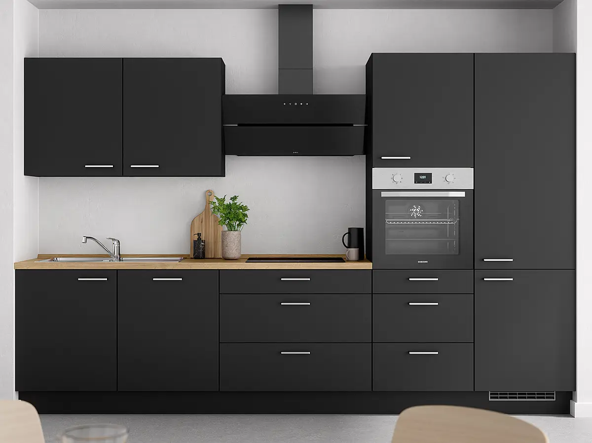 Küchenzeile High-Line Touch Variante D | Schwarz