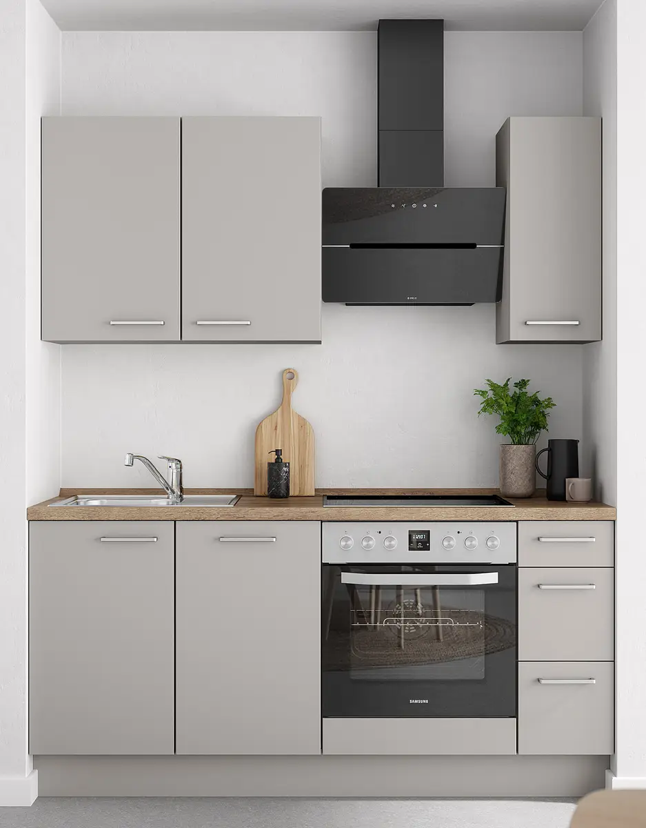 Küchenzeile High-Line Touch Variante A 180cm | Grau