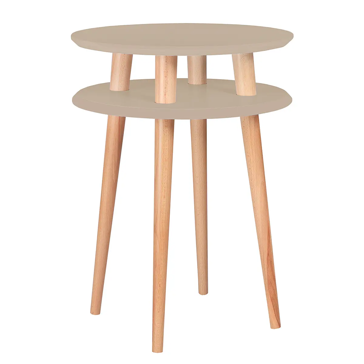 Beistelltisch UFO Ø 45cm Braun/Beige | Braun