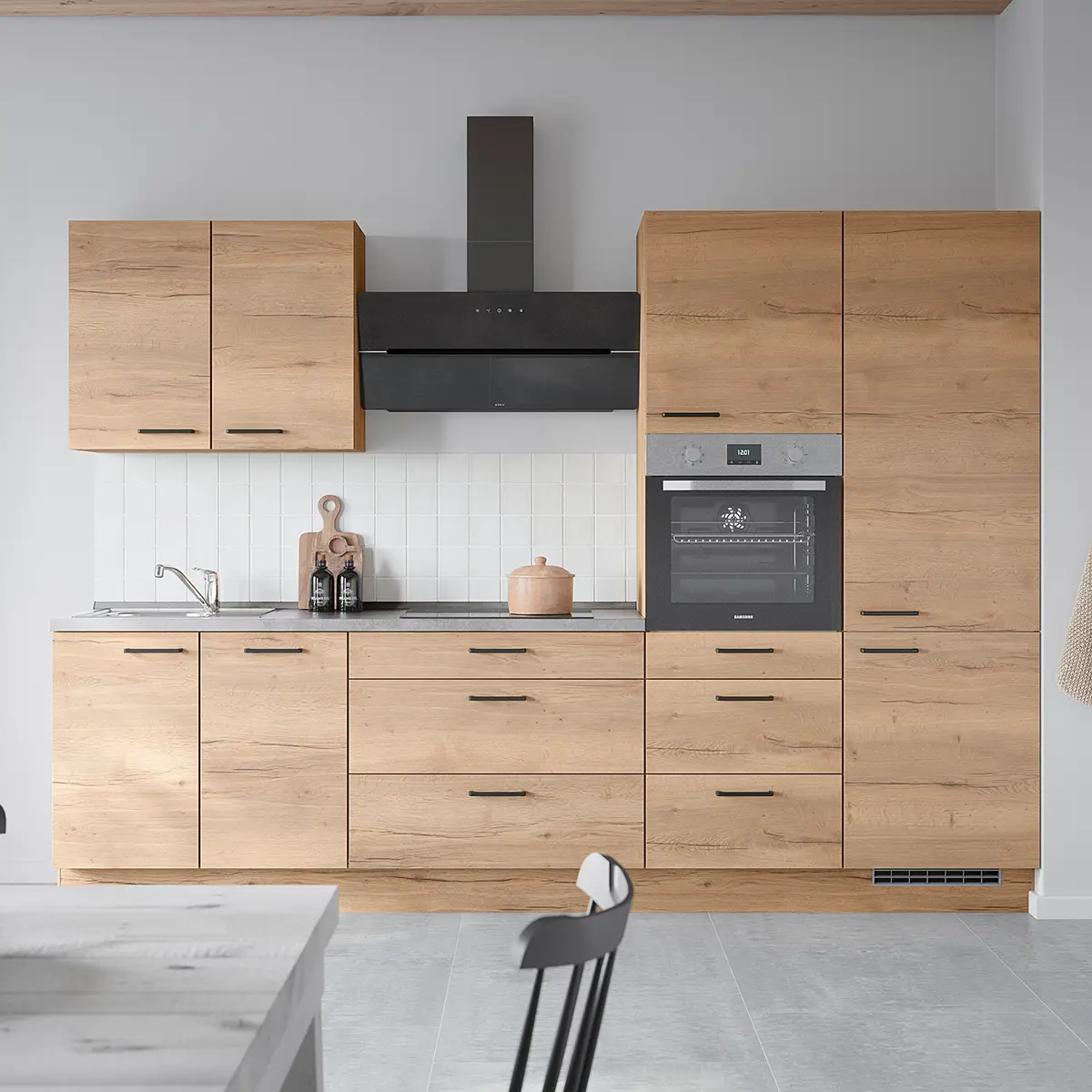 Küchenzeile High-Line Structura Kombi D 300cm | Braun