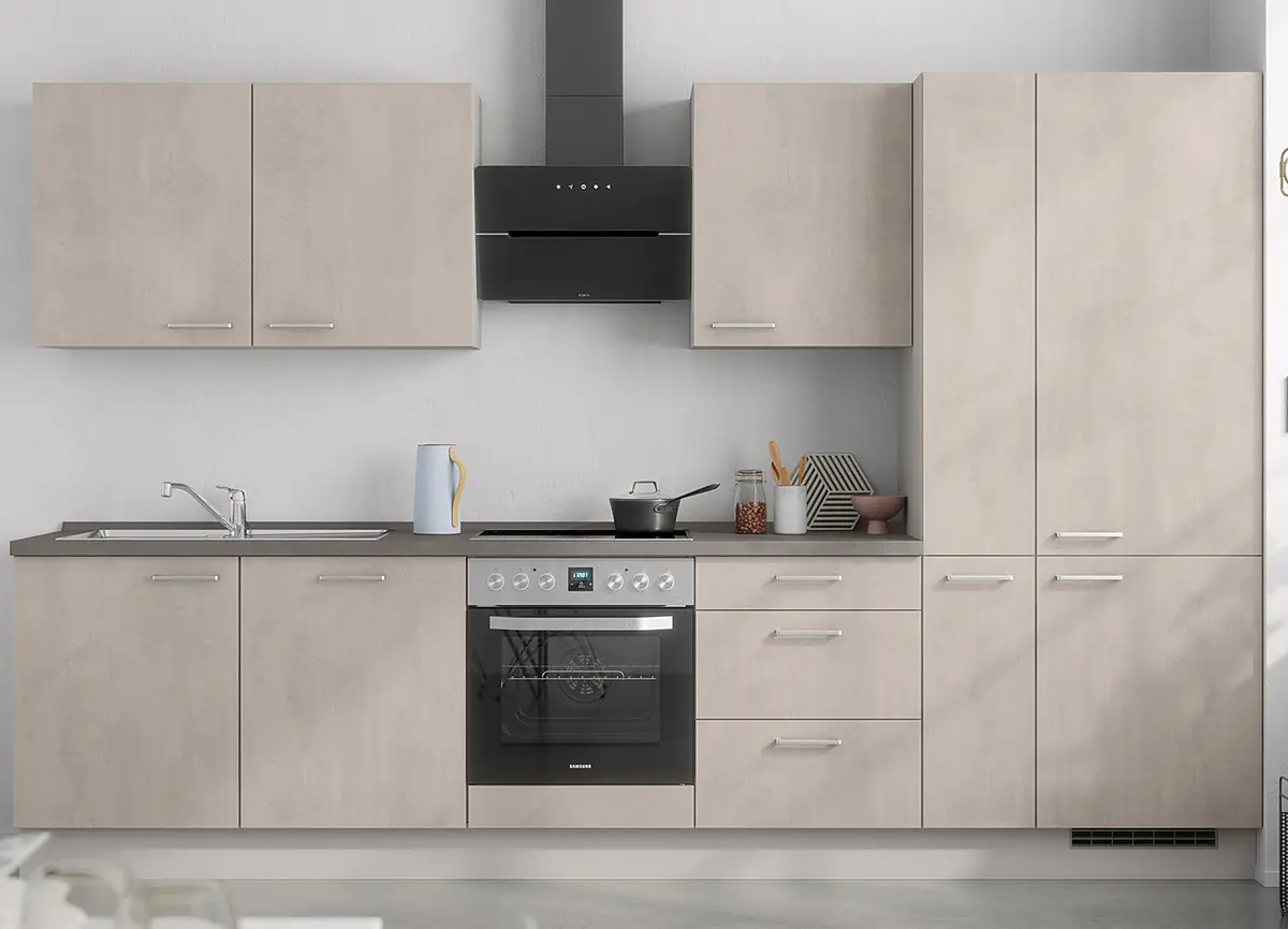 Küchenzeile High-Line Riva Kombi C 330cm | Grau