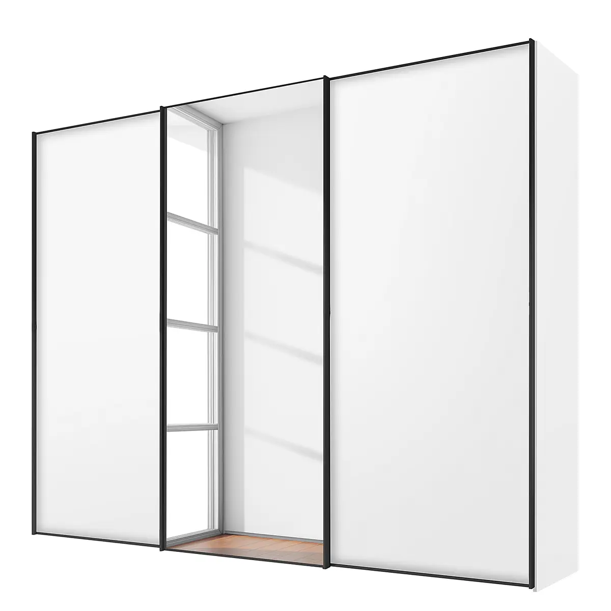 Schwebetürenschrank Typ D | Weiß