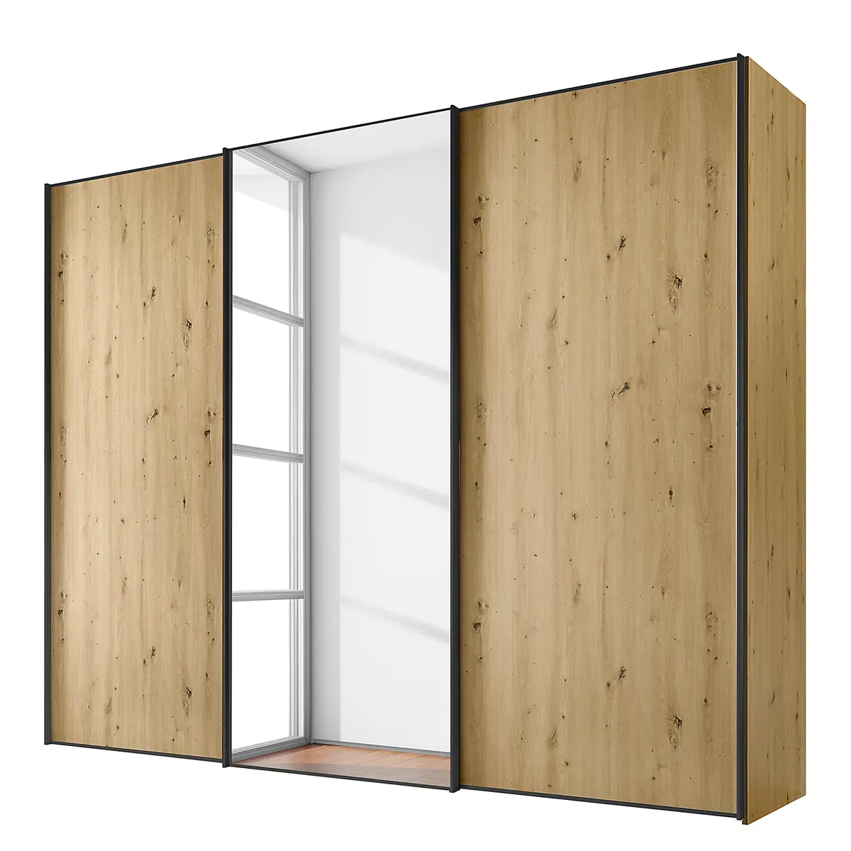 Schwebetürenschrank Typ D | Holztöne