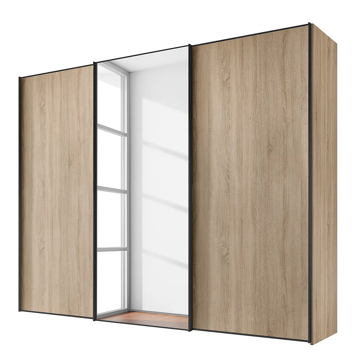 Schwebetürenschrank Typ D 249 x 240cm Braun/Eiche Sonoma Dekor