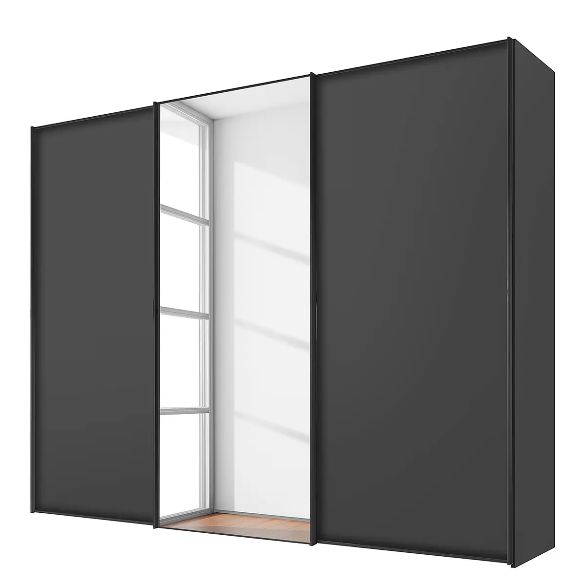 Schwebetürenschrank Typ D | Grau