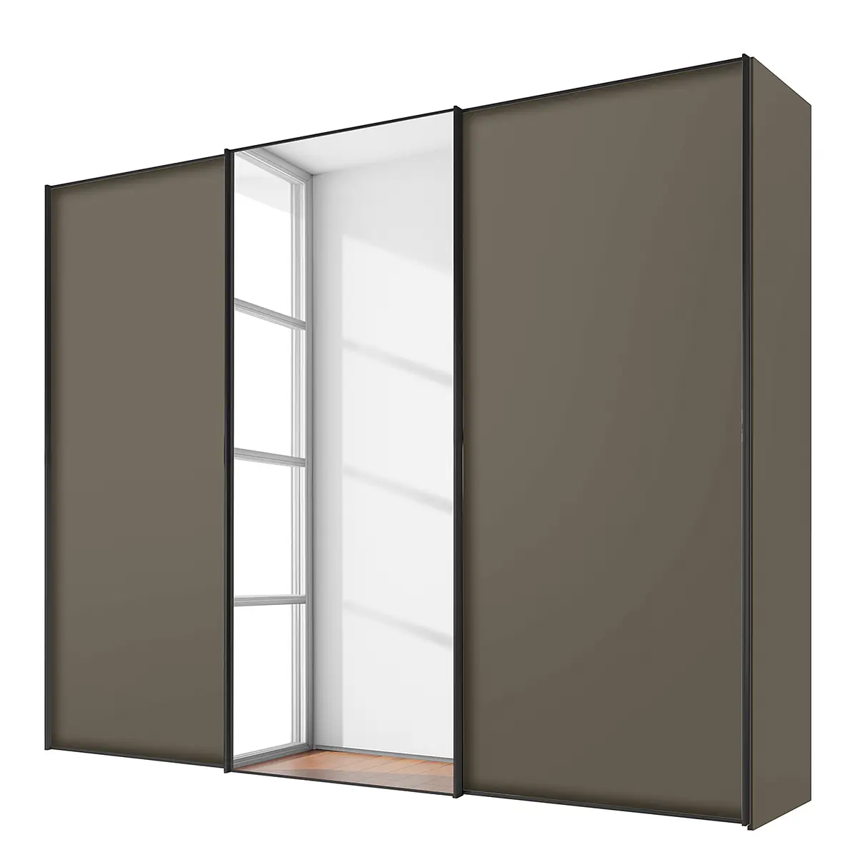 Schwebetürenschrank Typ D | Braun