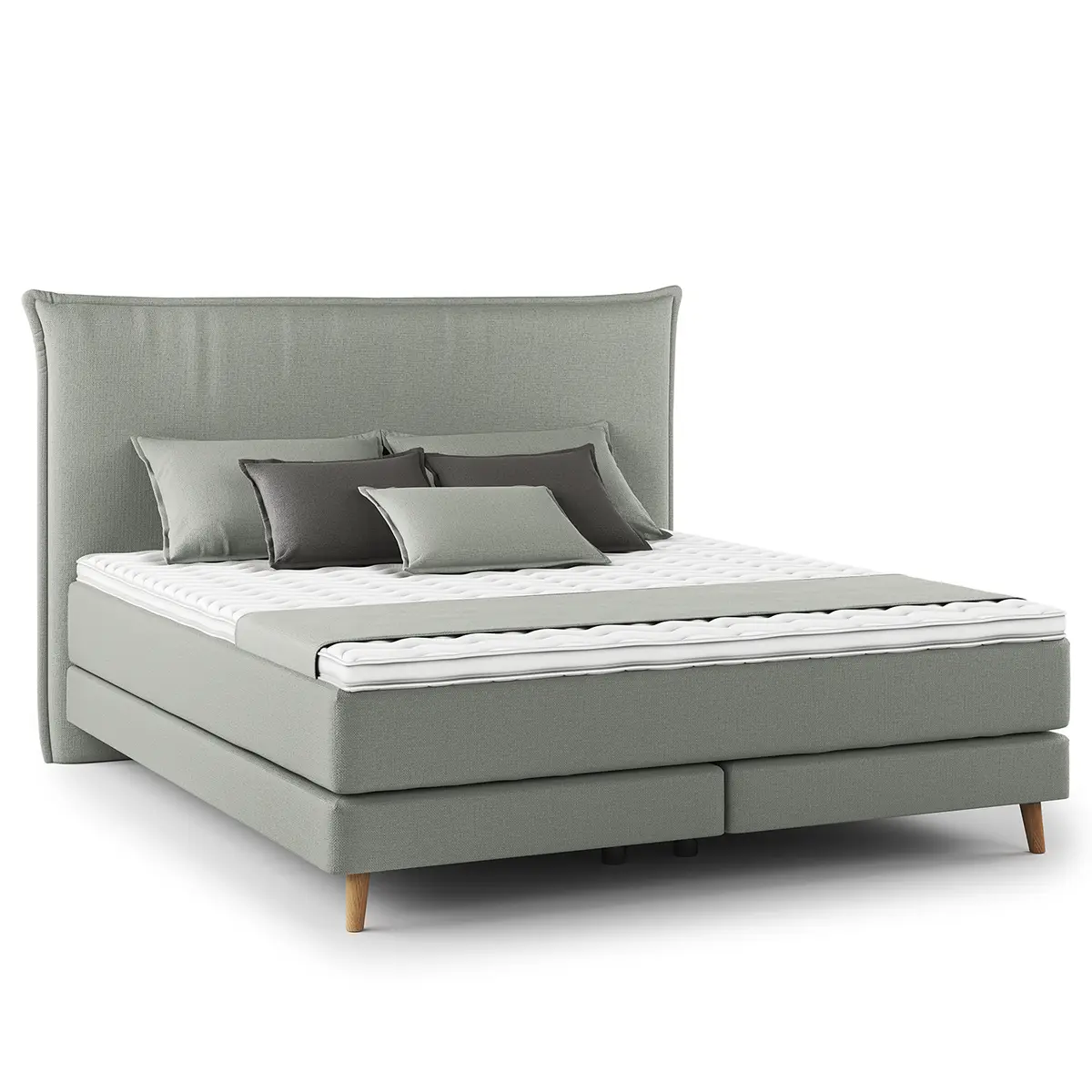 Boxspringbett Klassisch 160 x 200cm Microfaser Orela Grau