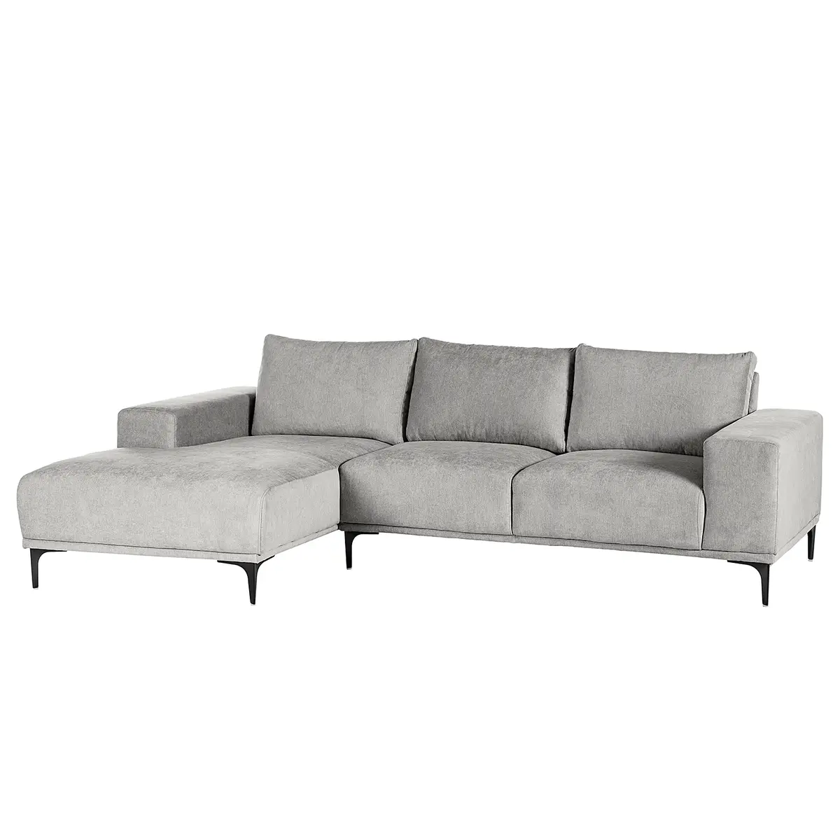 Ecksofa Grau/Grau Microfaser Hoku | Grau