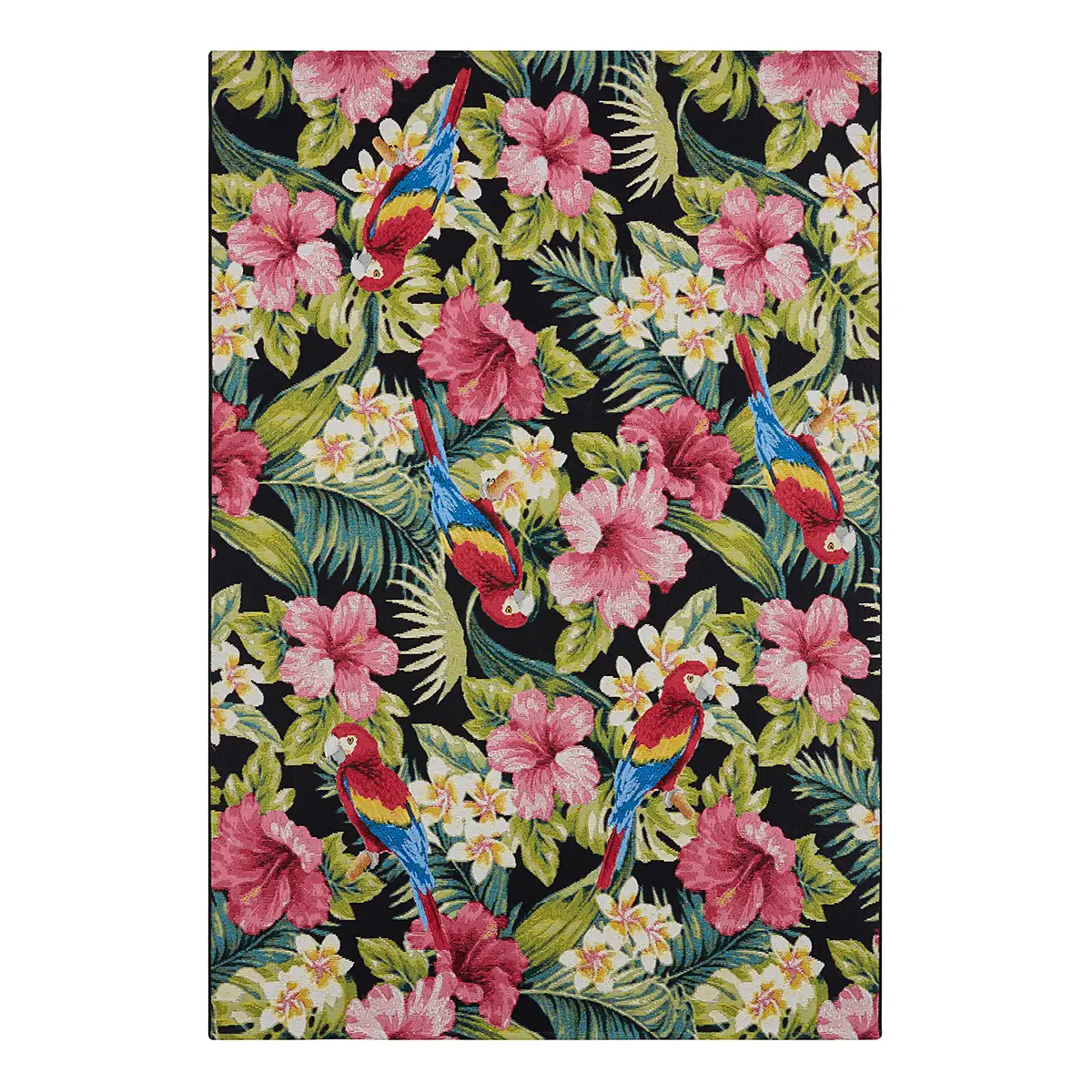 In-/Outdoor Teppich Tropical Feeling Schwarz | Schwarz