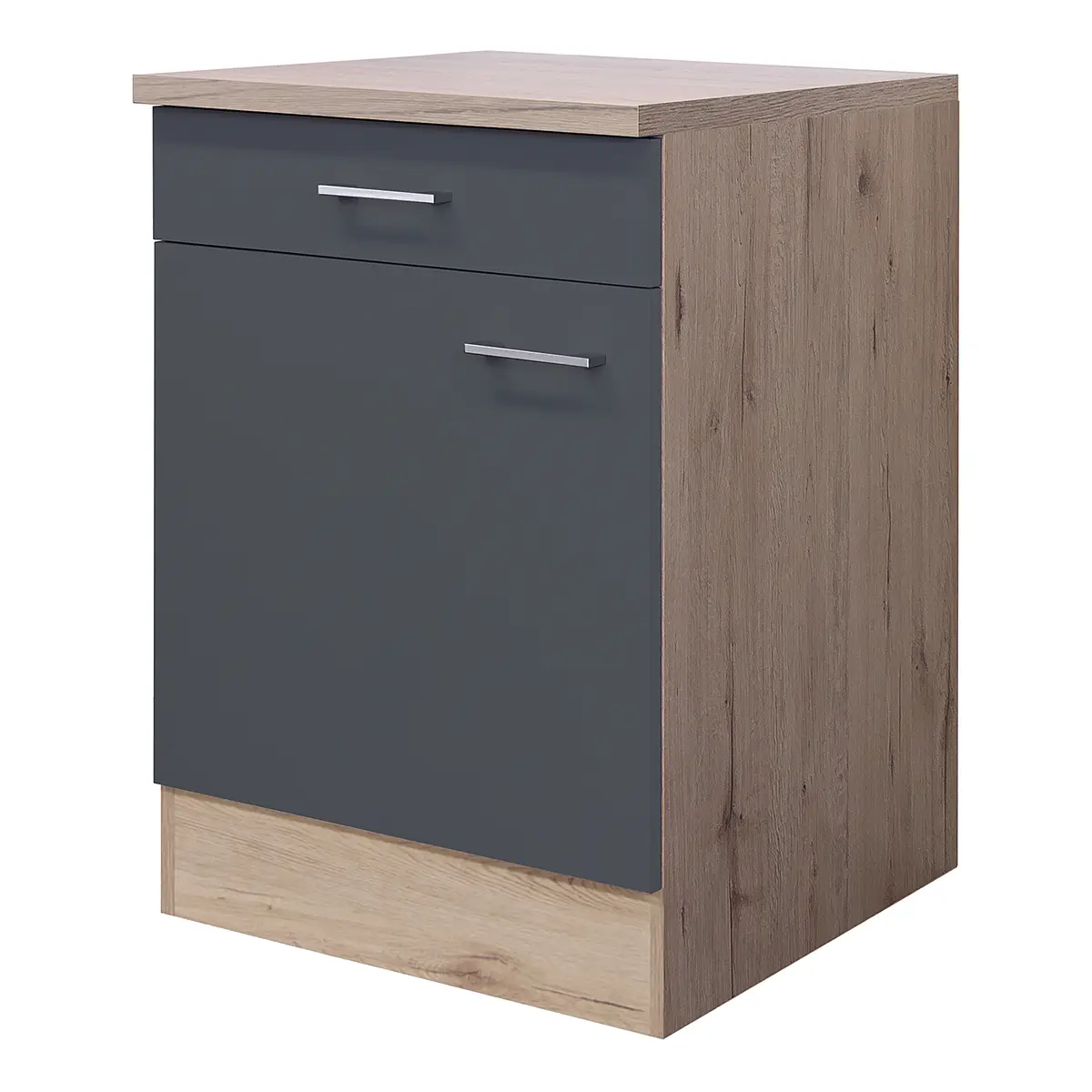 Unterschrank 60cm Braun/Grau/Basalt | Braun