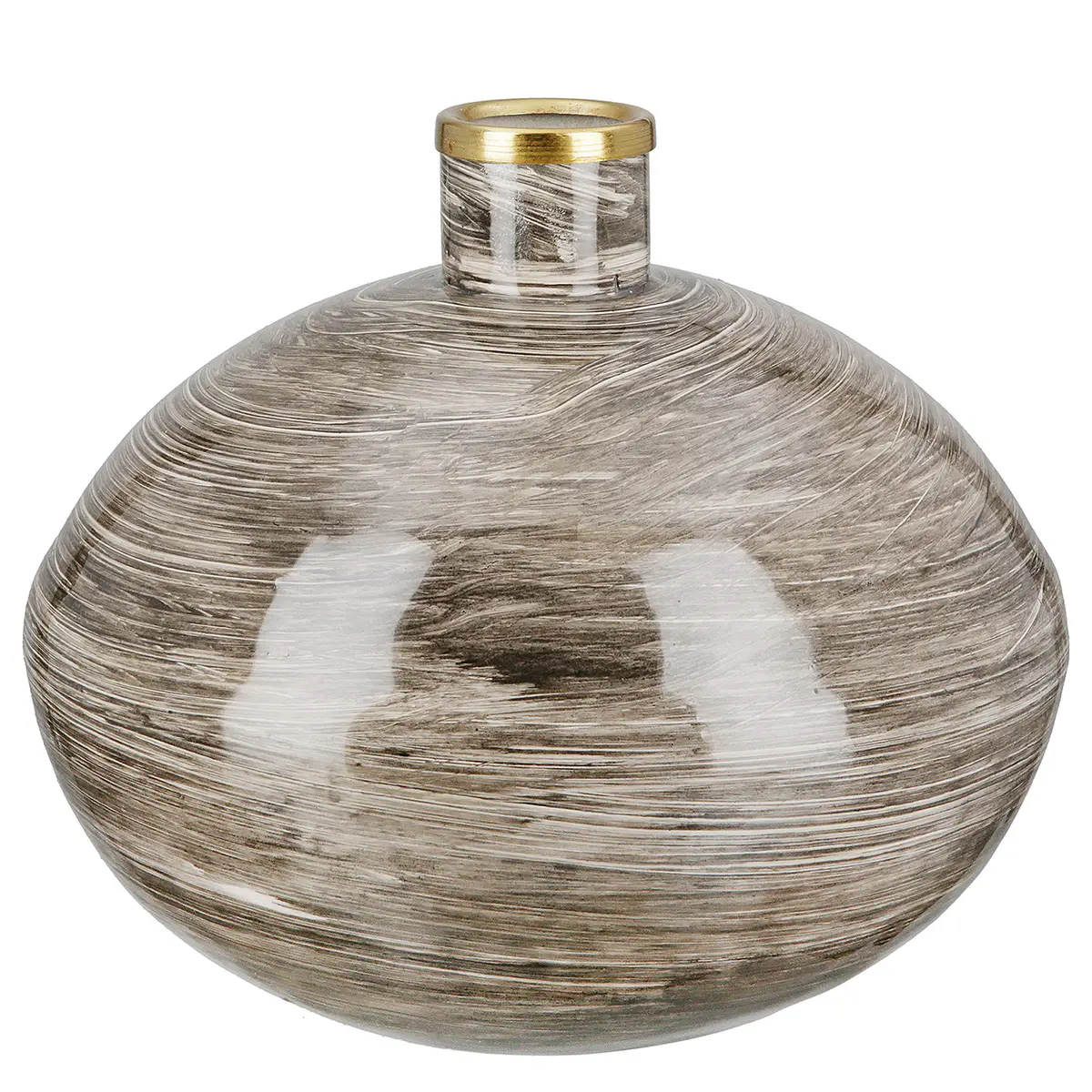 Vase Stripes 20 x 20cm Braun | Braun