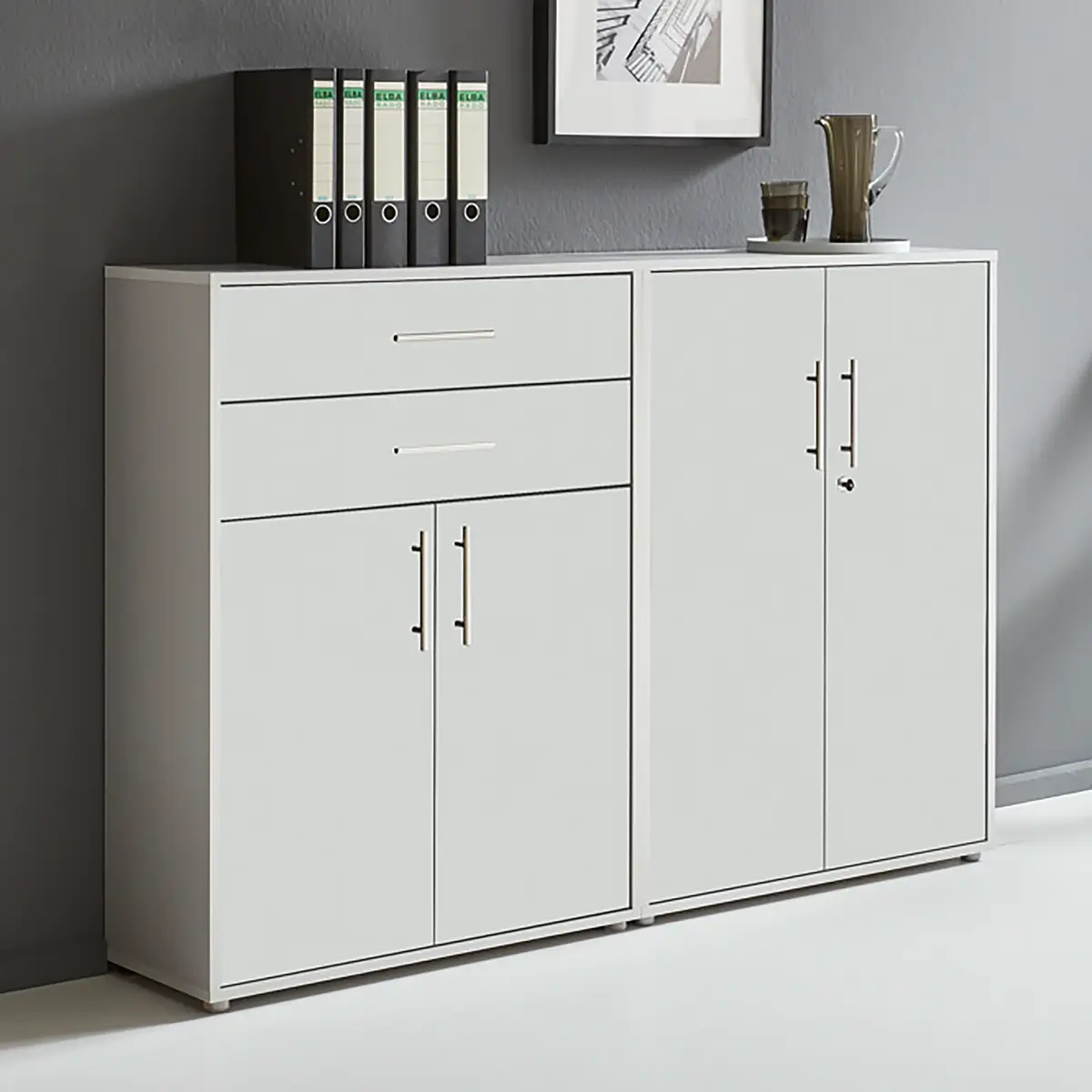 Schrankwand Set A | Grau