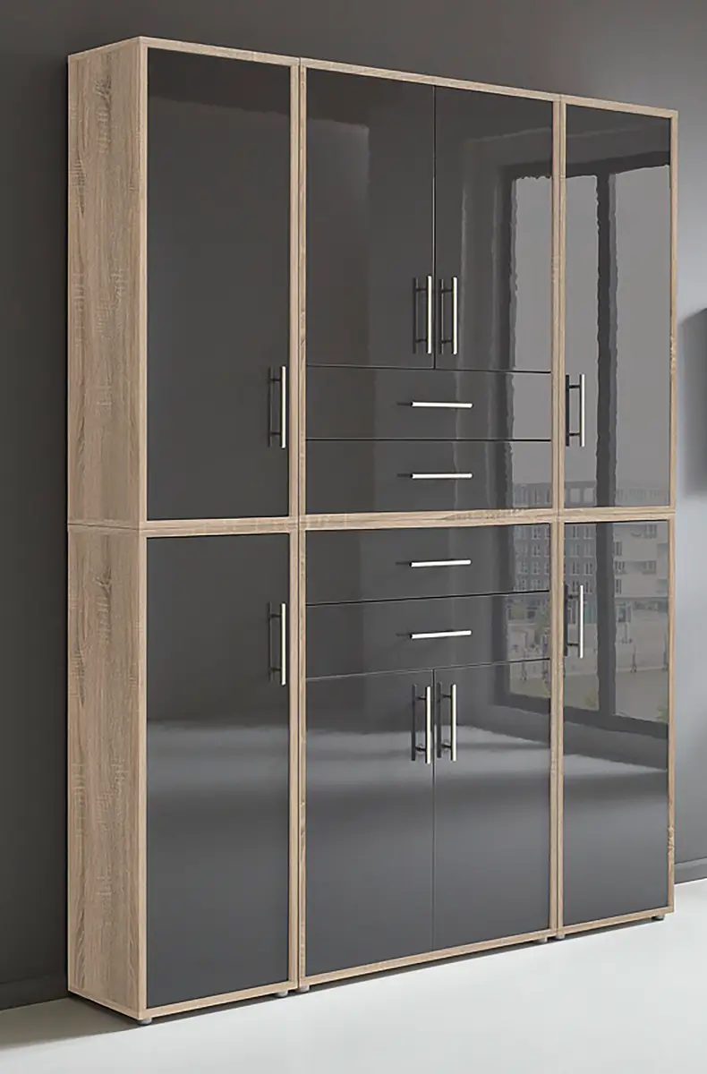 Schrankwand Set A | Braun