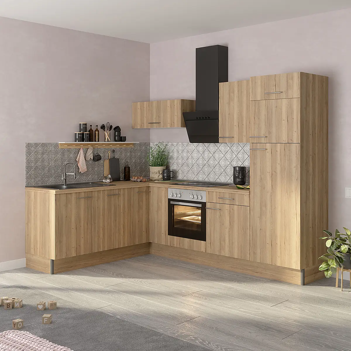 Eckküche Variante D | Braun
