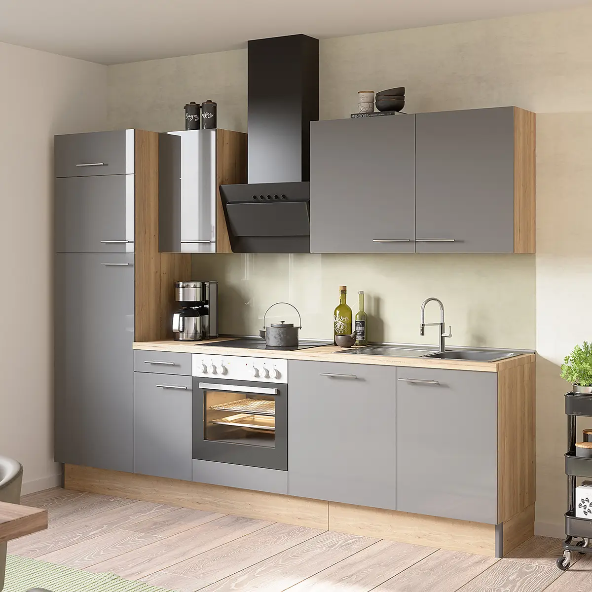 Küchenzeile Variante B | Braun