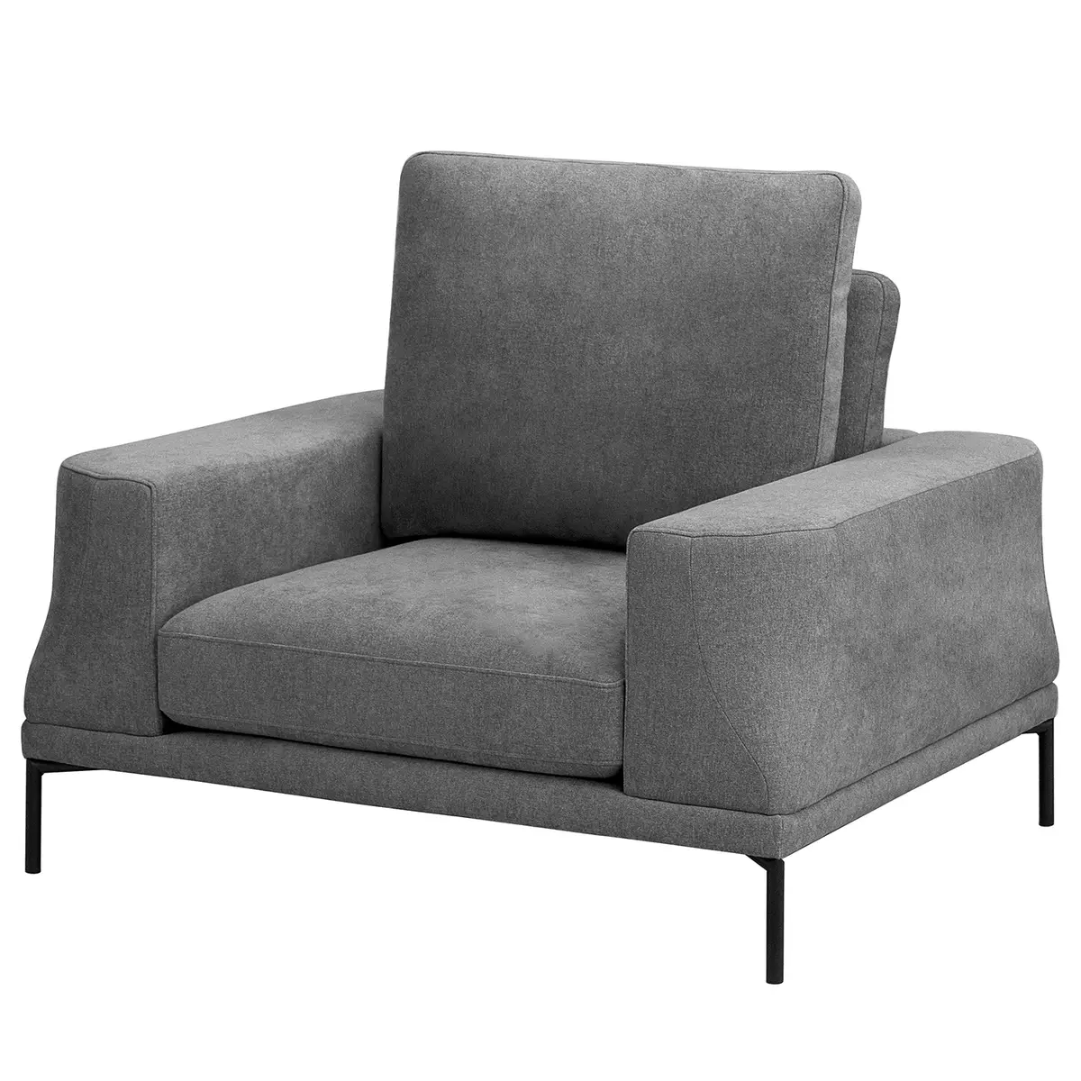 XXL Sessel Grau Webstoff Stormy | Grau
