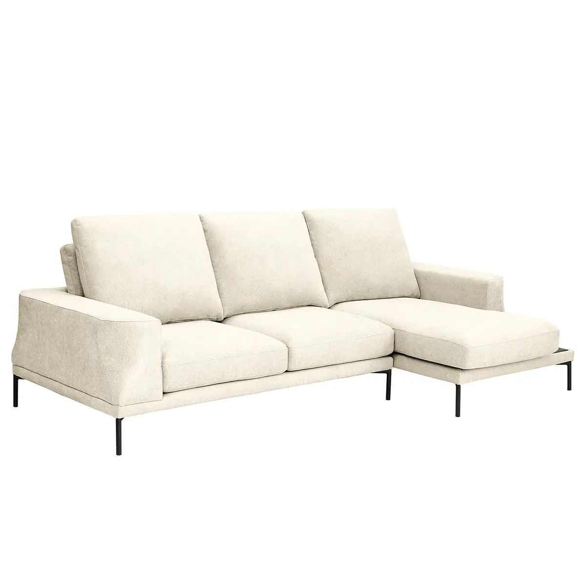 Ecksofa Beige Webstoff Stormy | Beige