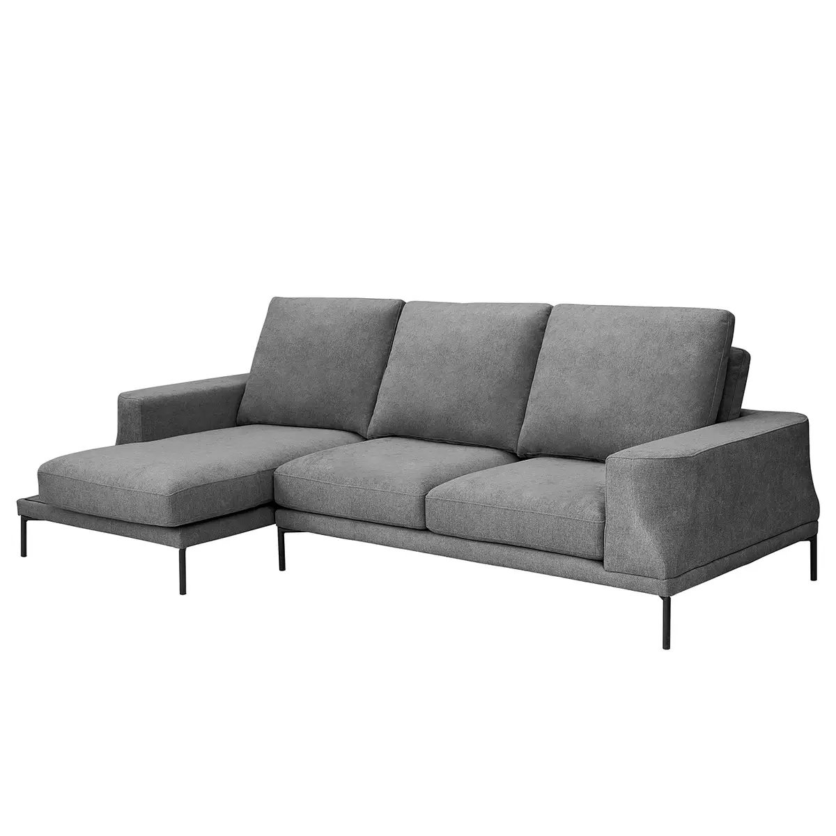 Ecksofa Grau Webstoff Stormy | Grau