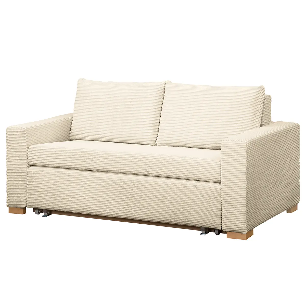 Schlafsofa Basic Beige/Beige Cordstoff Poppy 153cm | Beige