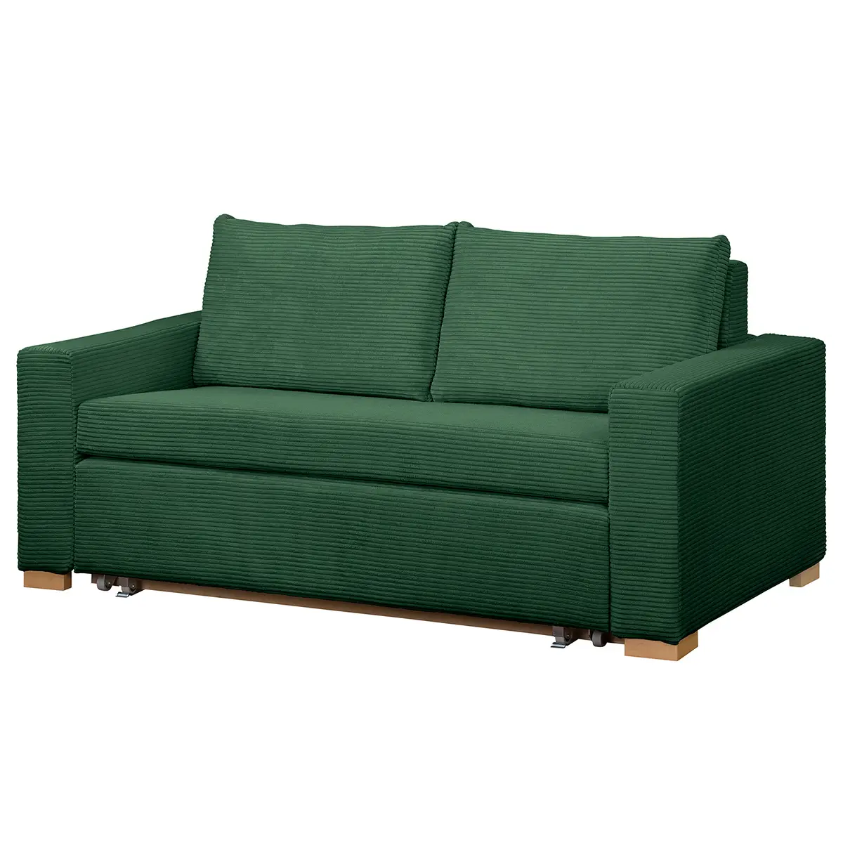 Schlafsofa Basic Grün/Tannengrün Cordstoff Poppy 173cm | Grün