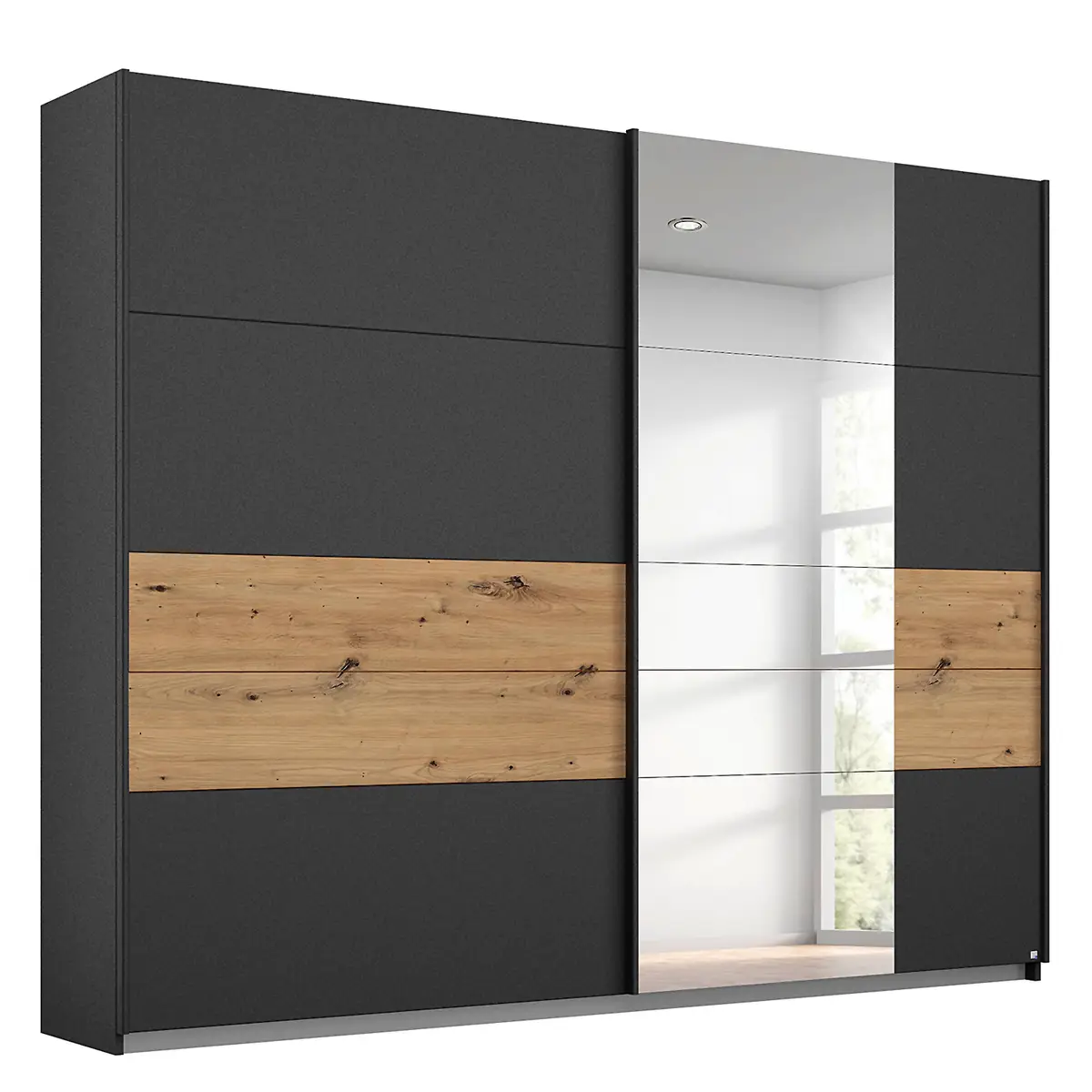 Schwebetürenschrank Boston Extra 226cm Grau | Grau