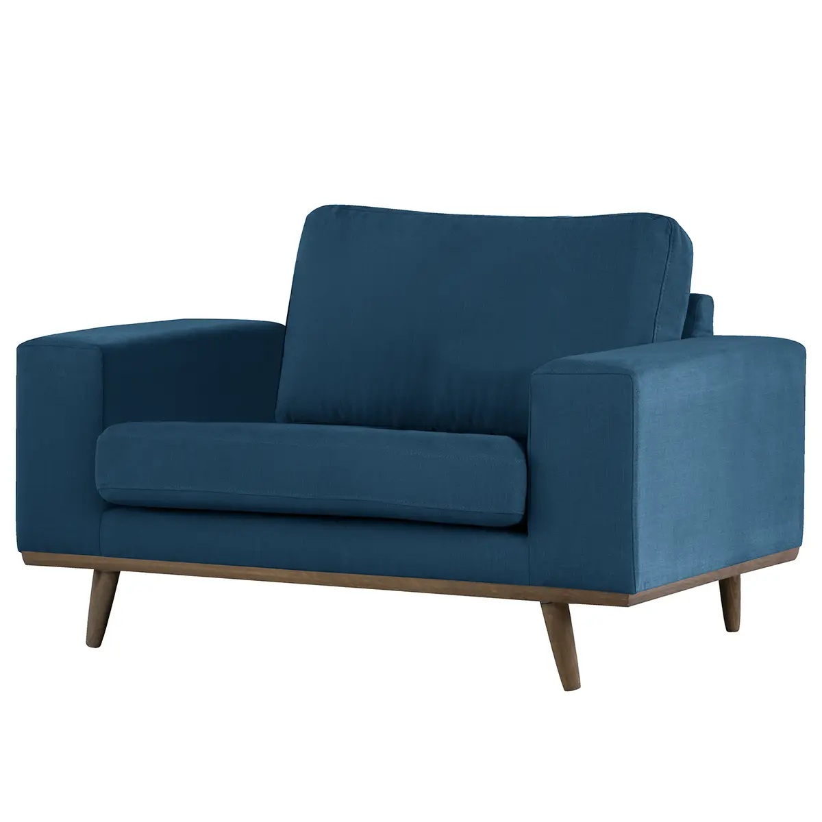 Sessel Blau/Blau Baumwollstoff Vele | Blau
