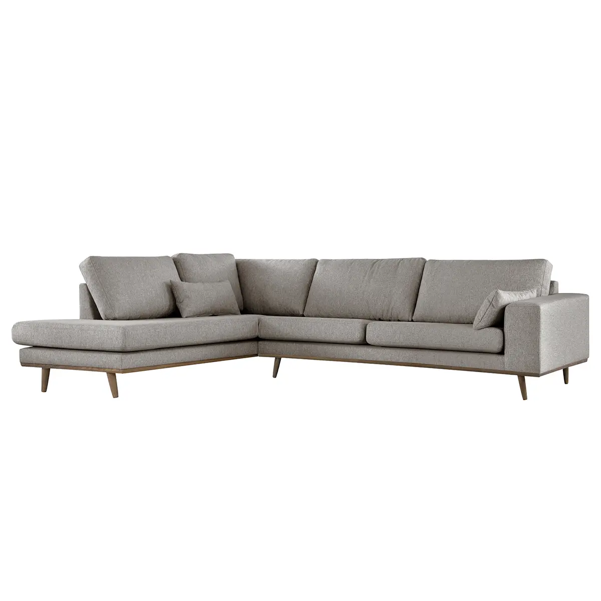 Ecksofa mit Ottomane Lark | Braun
