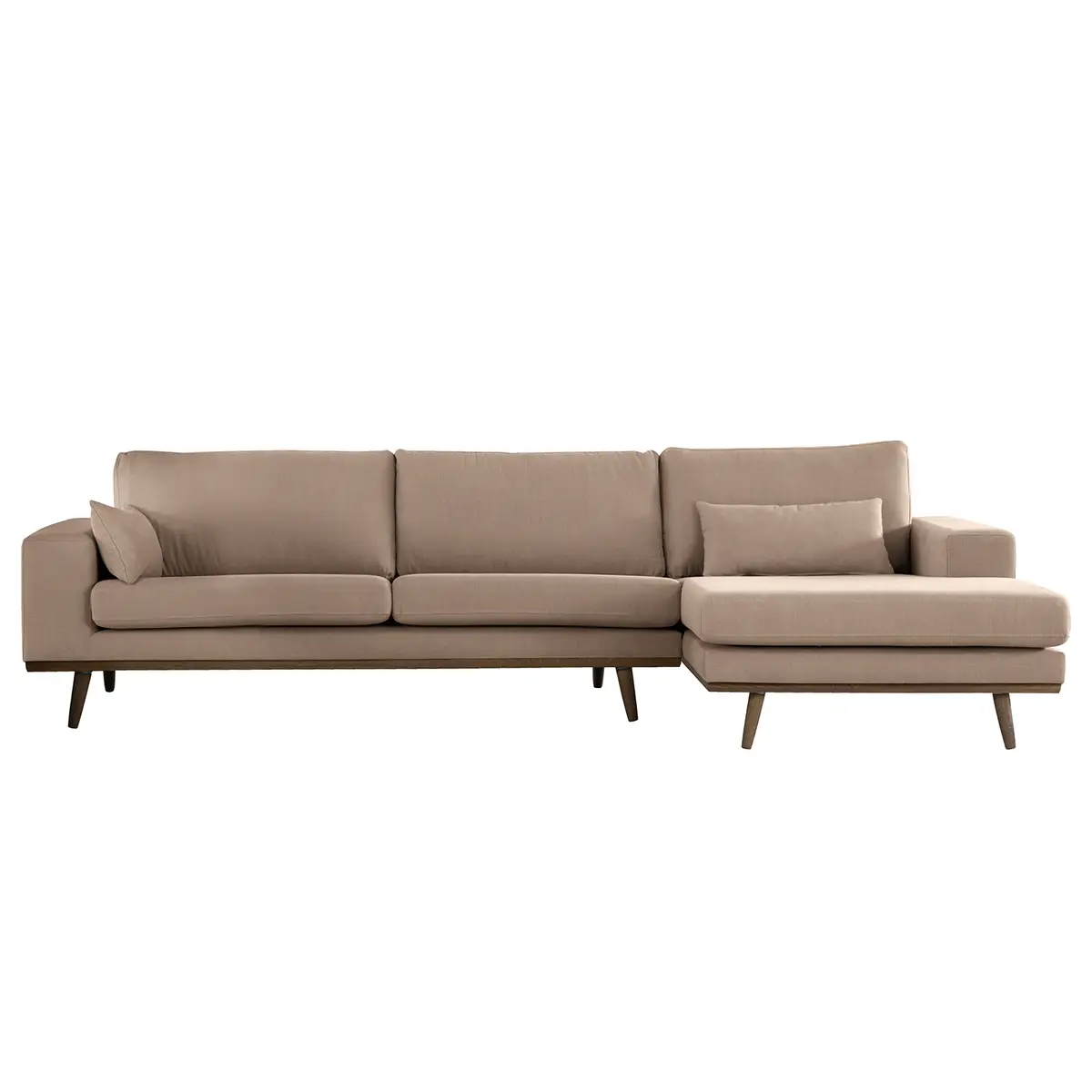 Ecksofa mit Longchair | Braun