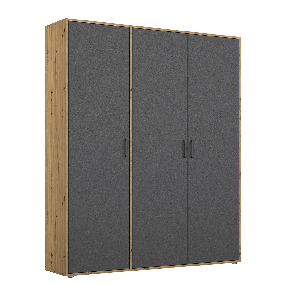 Drehtürenschrank Voyager 140cm Braun/Graumetallic/Eiche