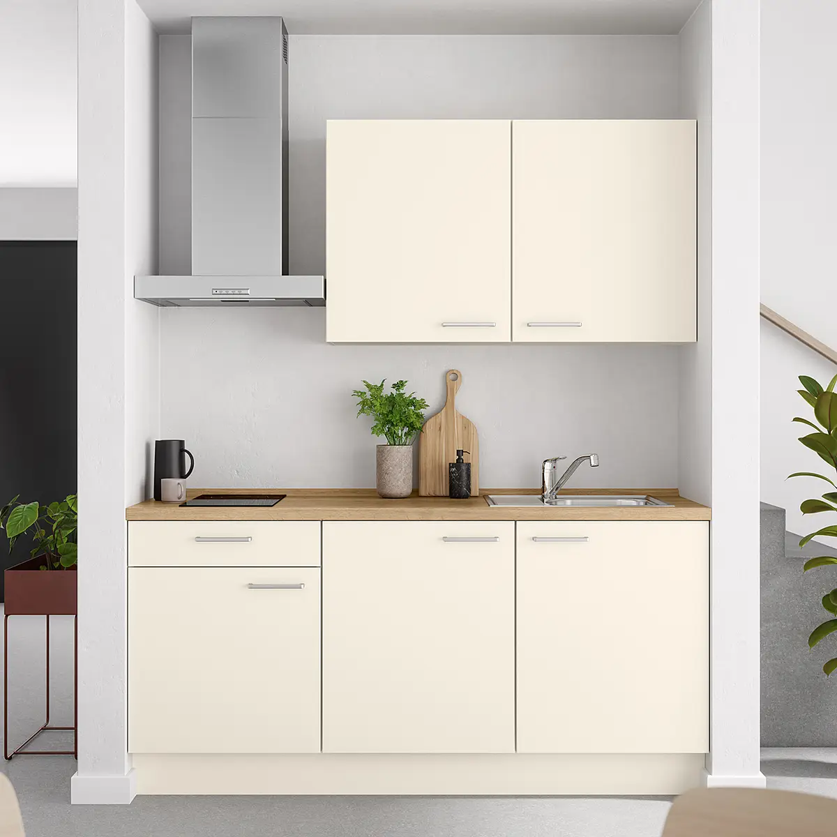 Küchenzeile Low-Line Touch Variante A | Beige