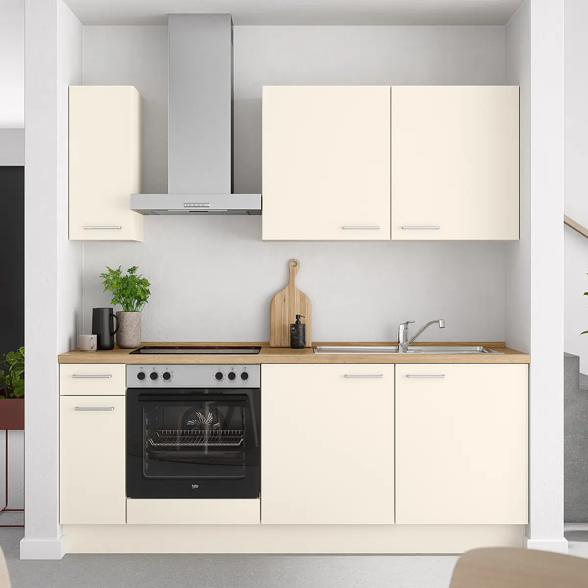 Küchenzeile Low-Line Touch Variante B | Beige