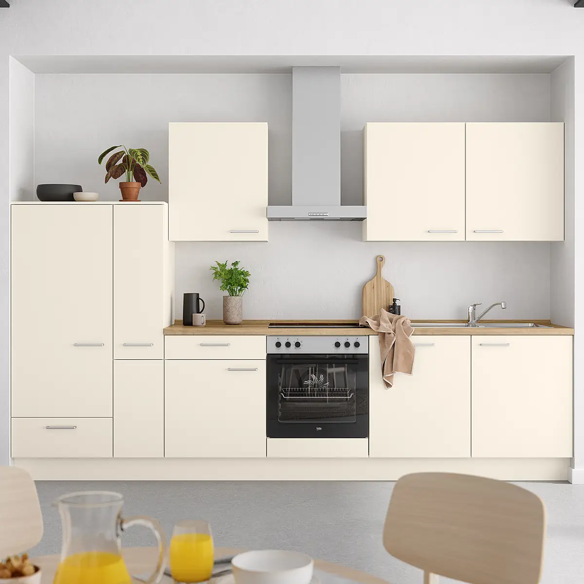 Küchenzeile Low-Line Touch Variante C | Beige