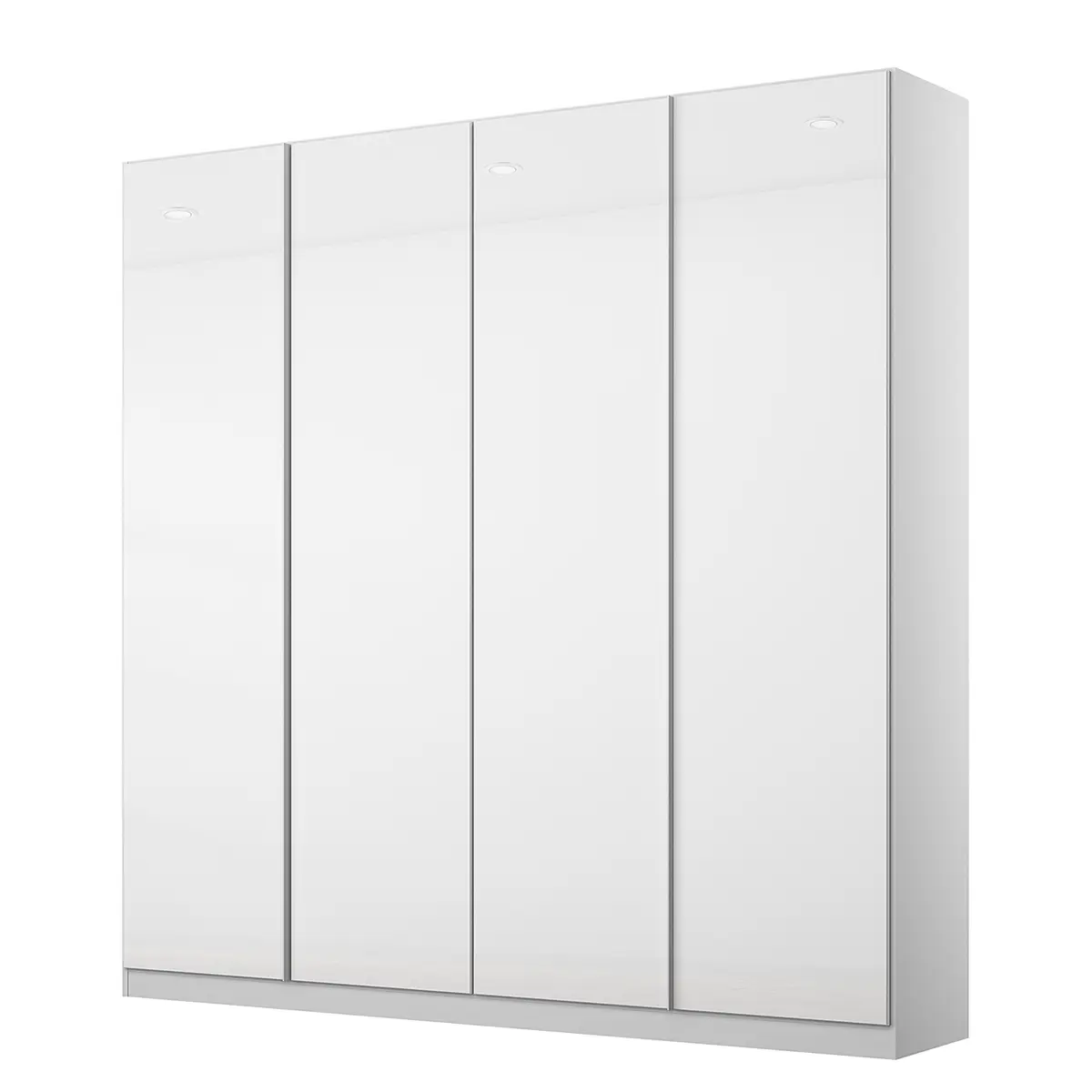 Drehtürenschrank mit Glas 181cm Weiß/Alpinweiß Premium | Weiß