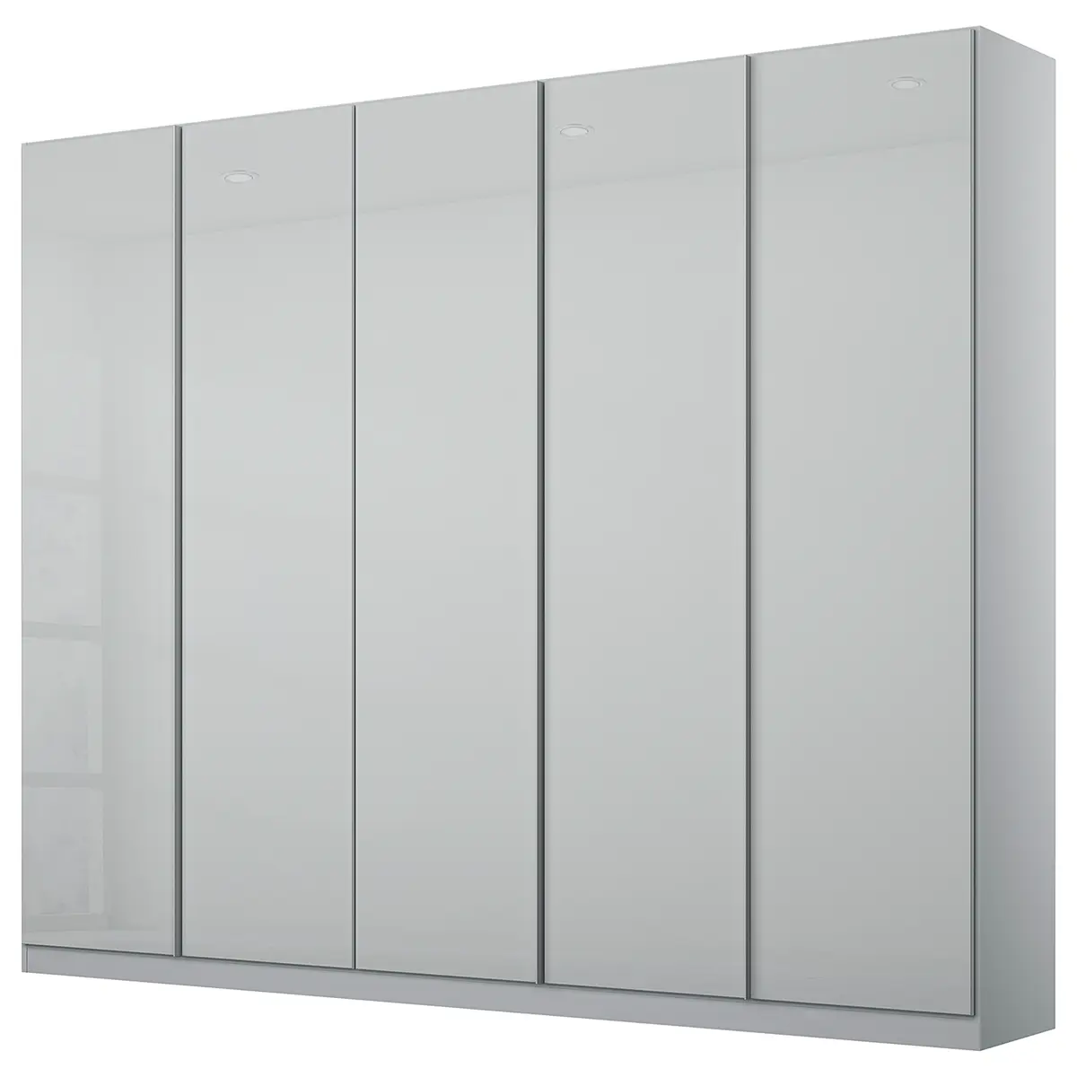 Drehtürenschrank mit Glas 226cm Grau/Seidengrau Basic | Grau