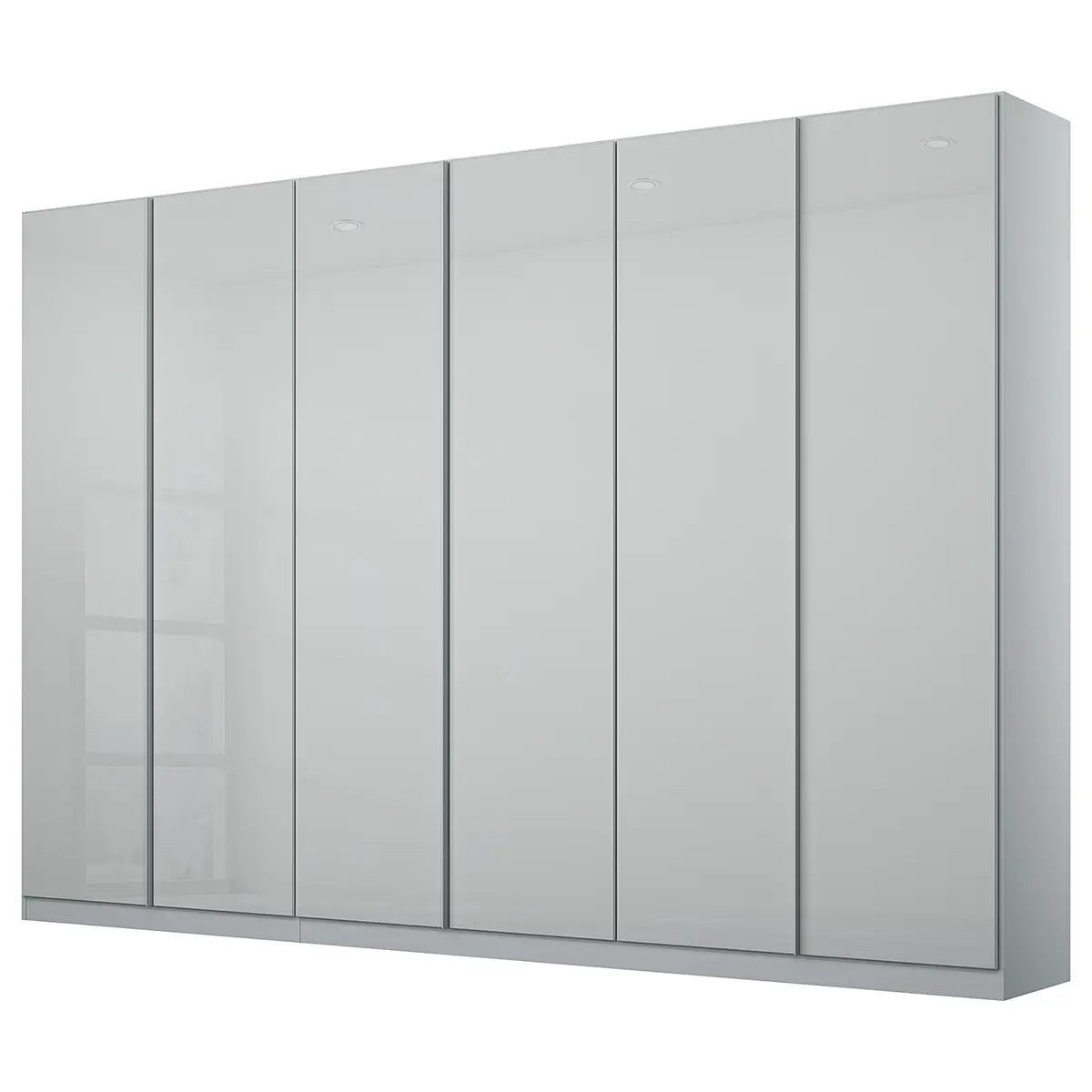 Drehtürenschrank mit Glas 271cm Grau/Seidengrau Basic | Grau