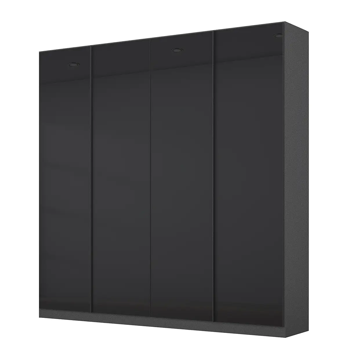 Drehtürenschrank mit Glas 181cm Grau/Graumetallic Premium