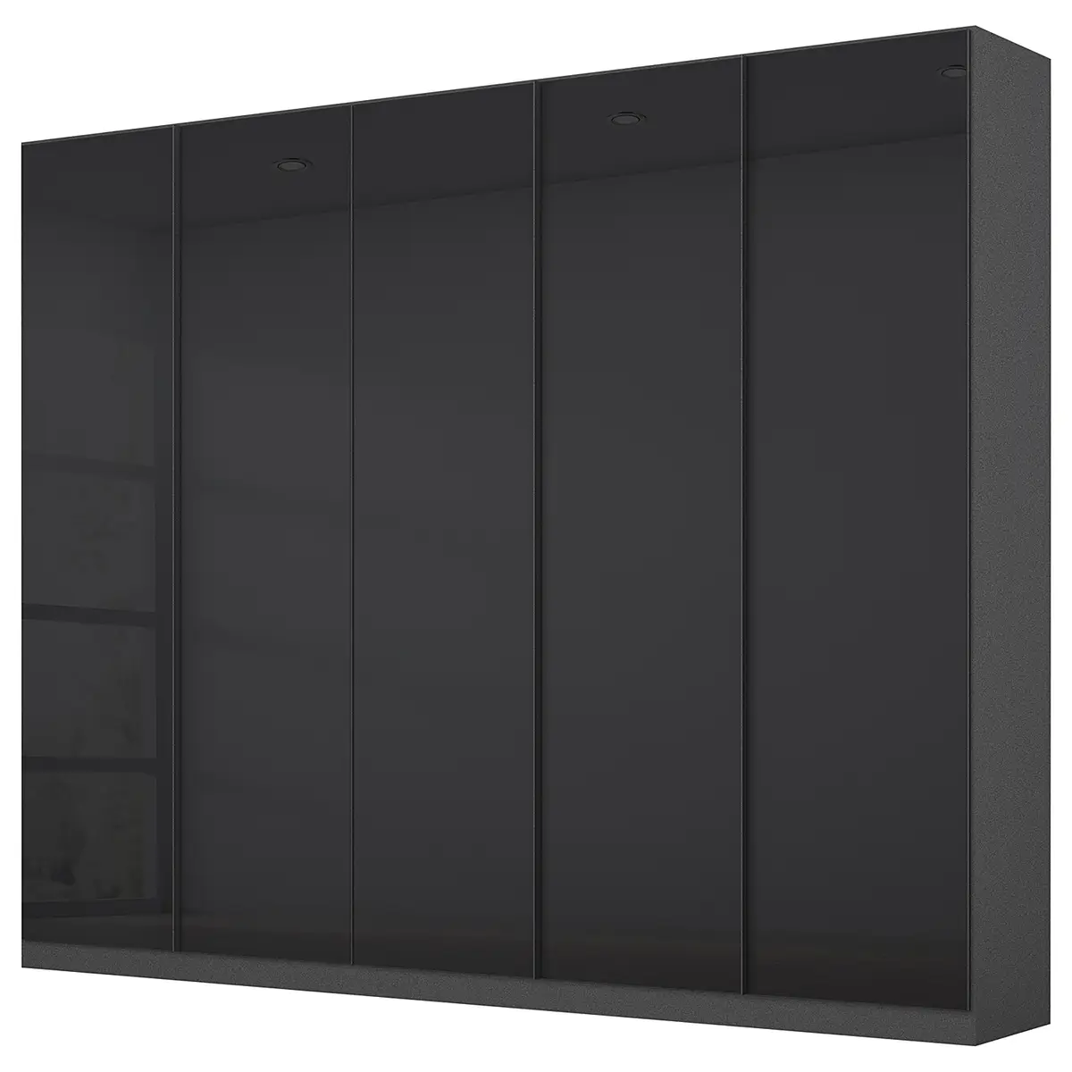 Drehtürenschrank mit Glas 226cm Grau/Graumetallic Basic | Grau