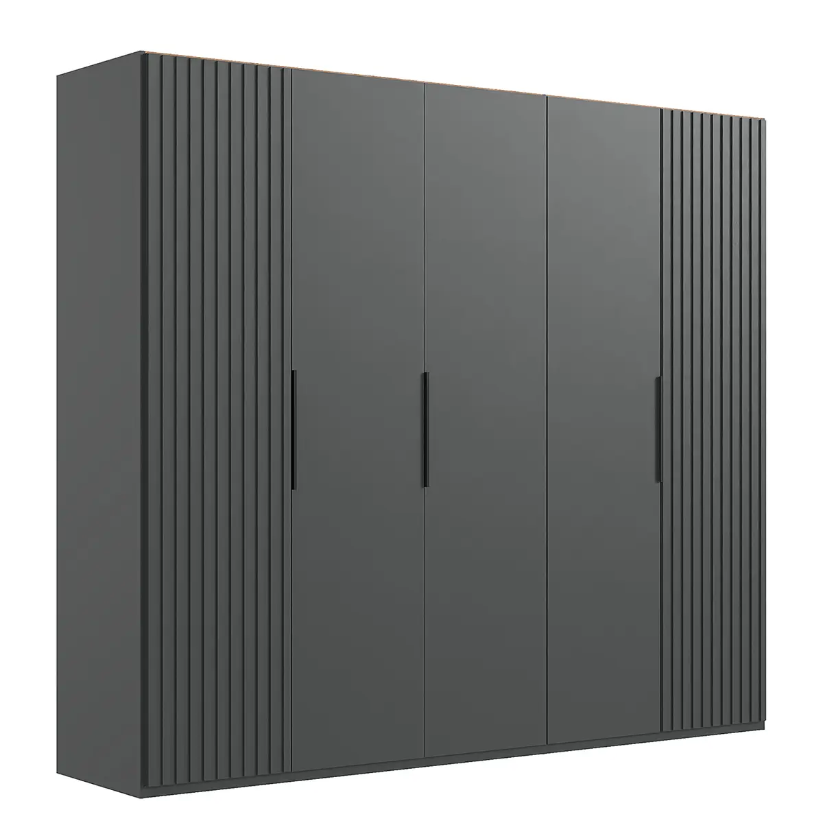 Drehtürenschrank Andorra 250cm Grau/Graphit | Grau