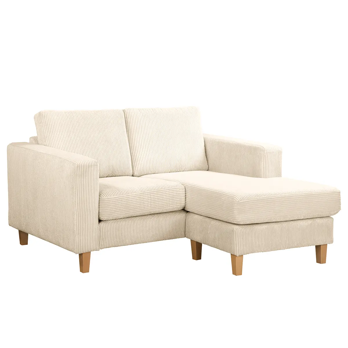 Ecksofa 1-Sitzer mit Longchair | Beige