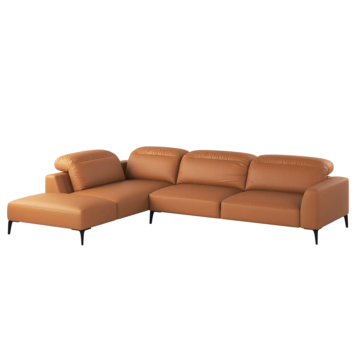 Ecksofa mit Ottomane Danbi | Braun