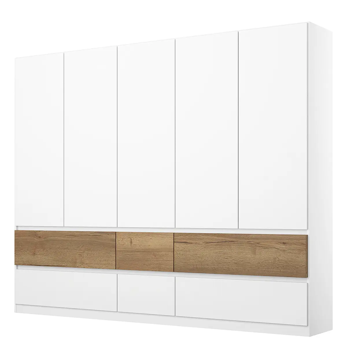 Drehtürenschrank Winnipeg 226cm ohne Beleuchtung Weiß/Alpinweiß