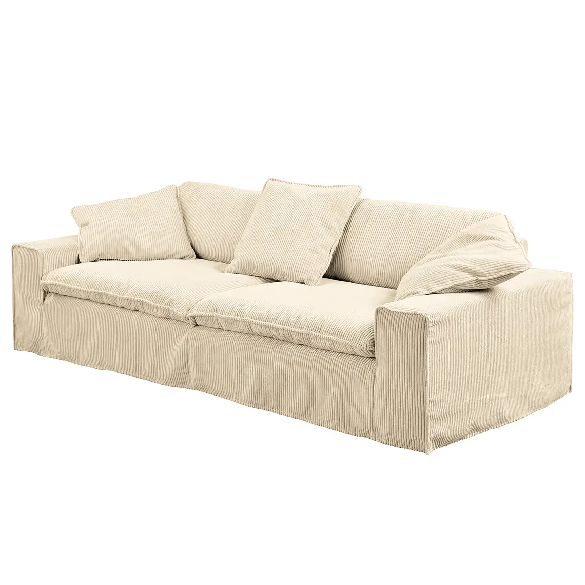 3-Sitzer Sofa Beige/Beige Cordstoff Zuri | Beige