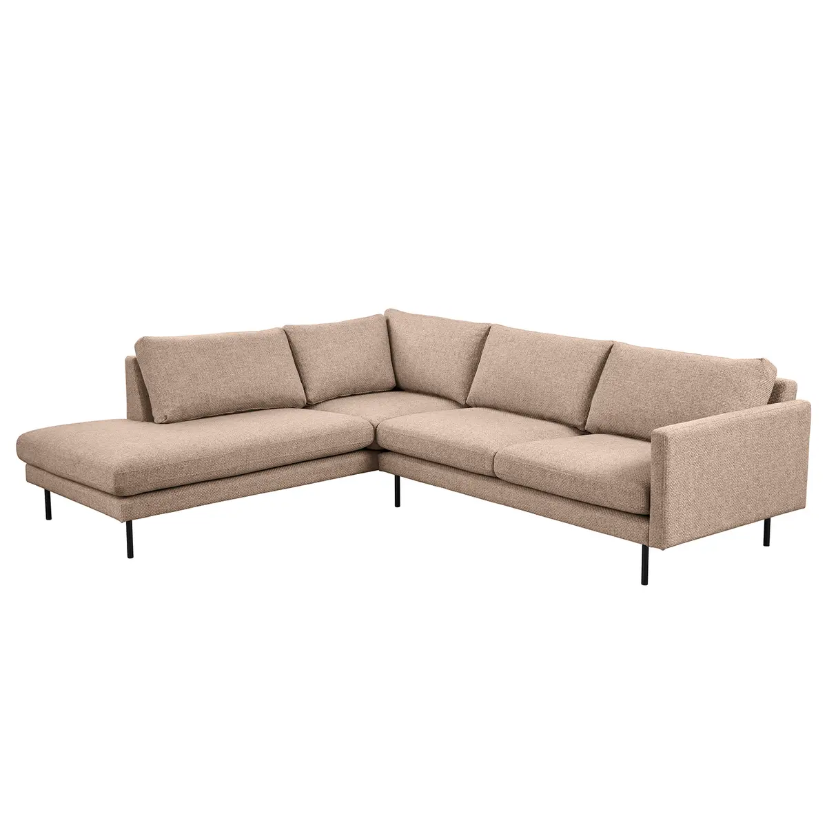 Ecksofa mit Ottomane Foxy | Braun