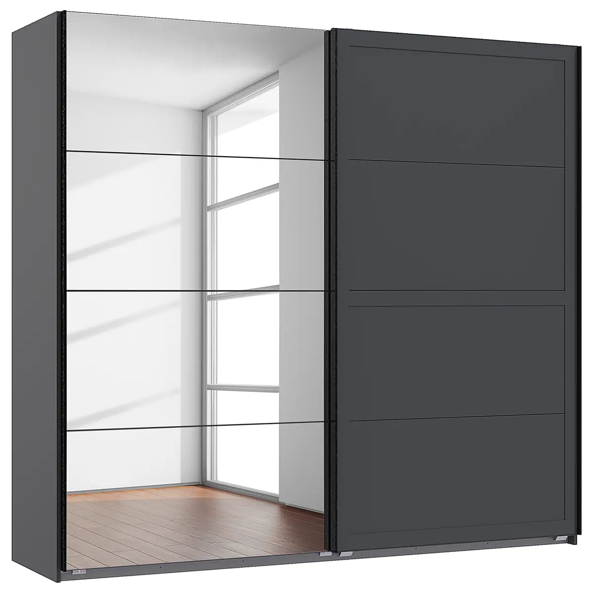 Schwebetürenschrank | Grau