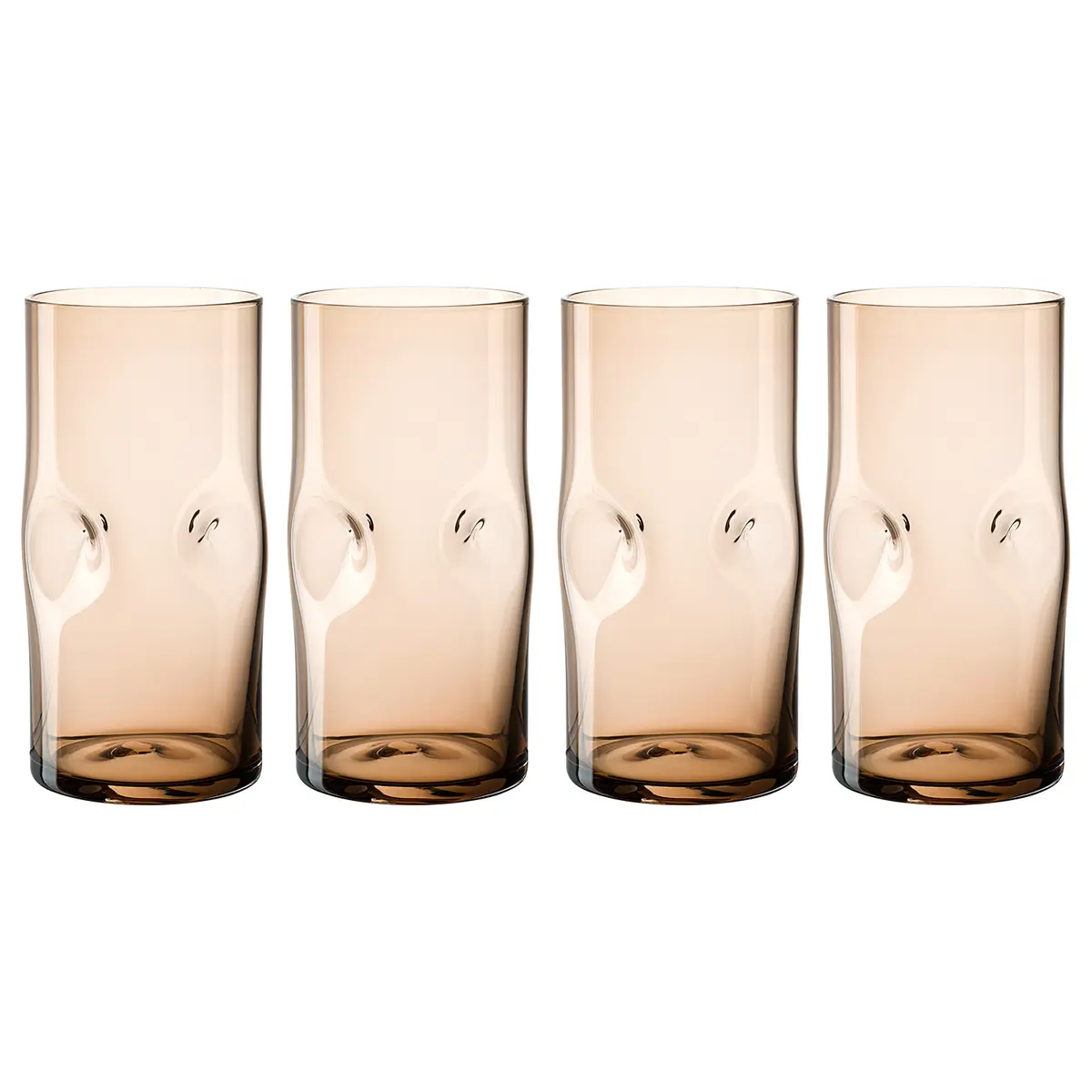 Trinkglas 4er-Set | Braun