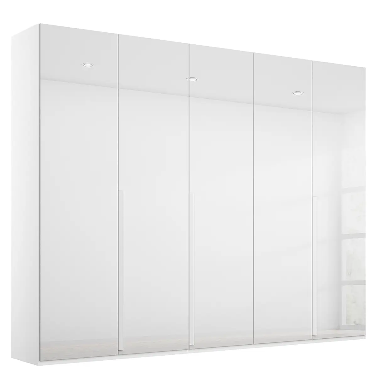 Drehtürenschrank Purisma Glastüren Typ A 251cm Weiß/Alpinweiß