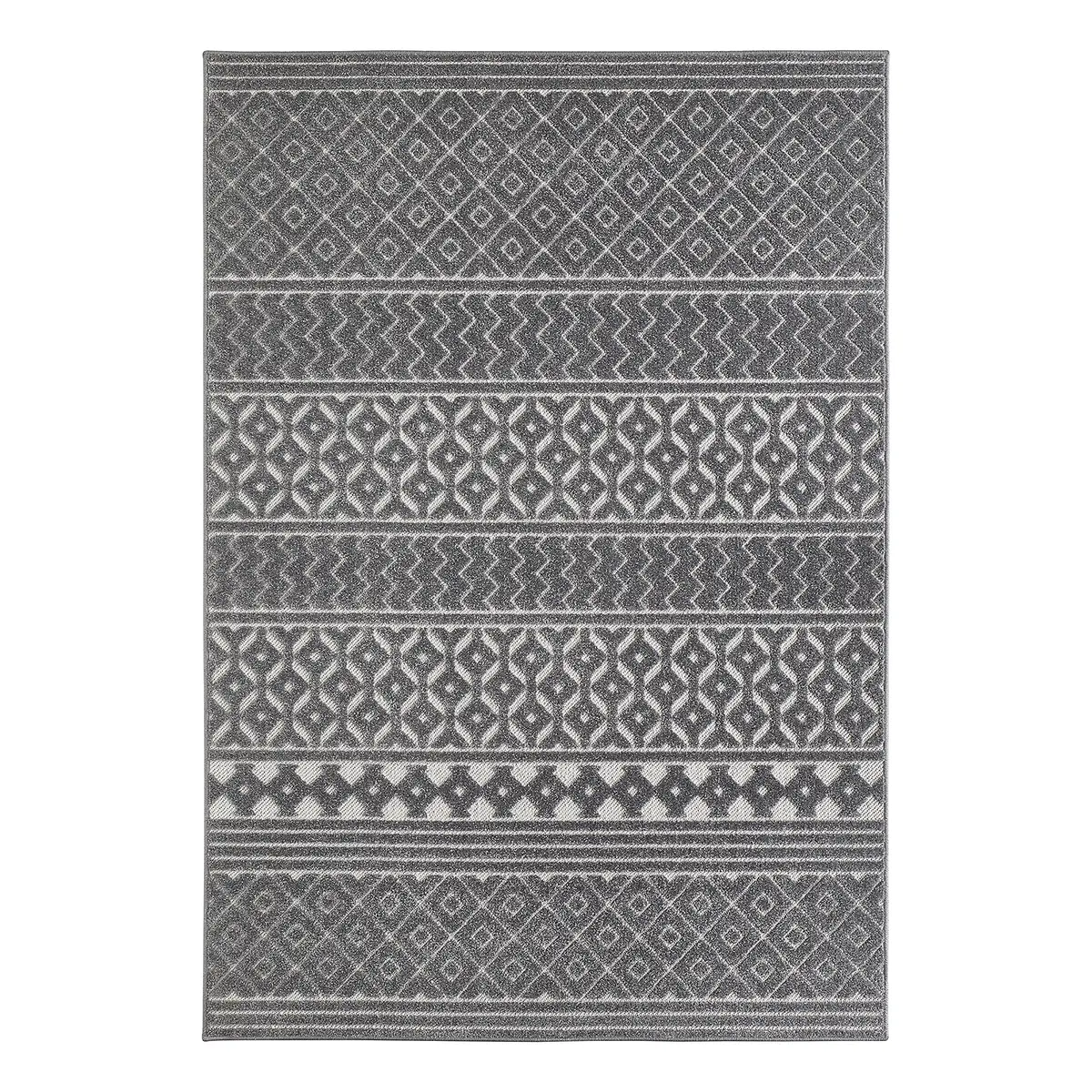 Kurzflorteppich Layton Grau/Dunkelgrau 120 x 170cm | Grau